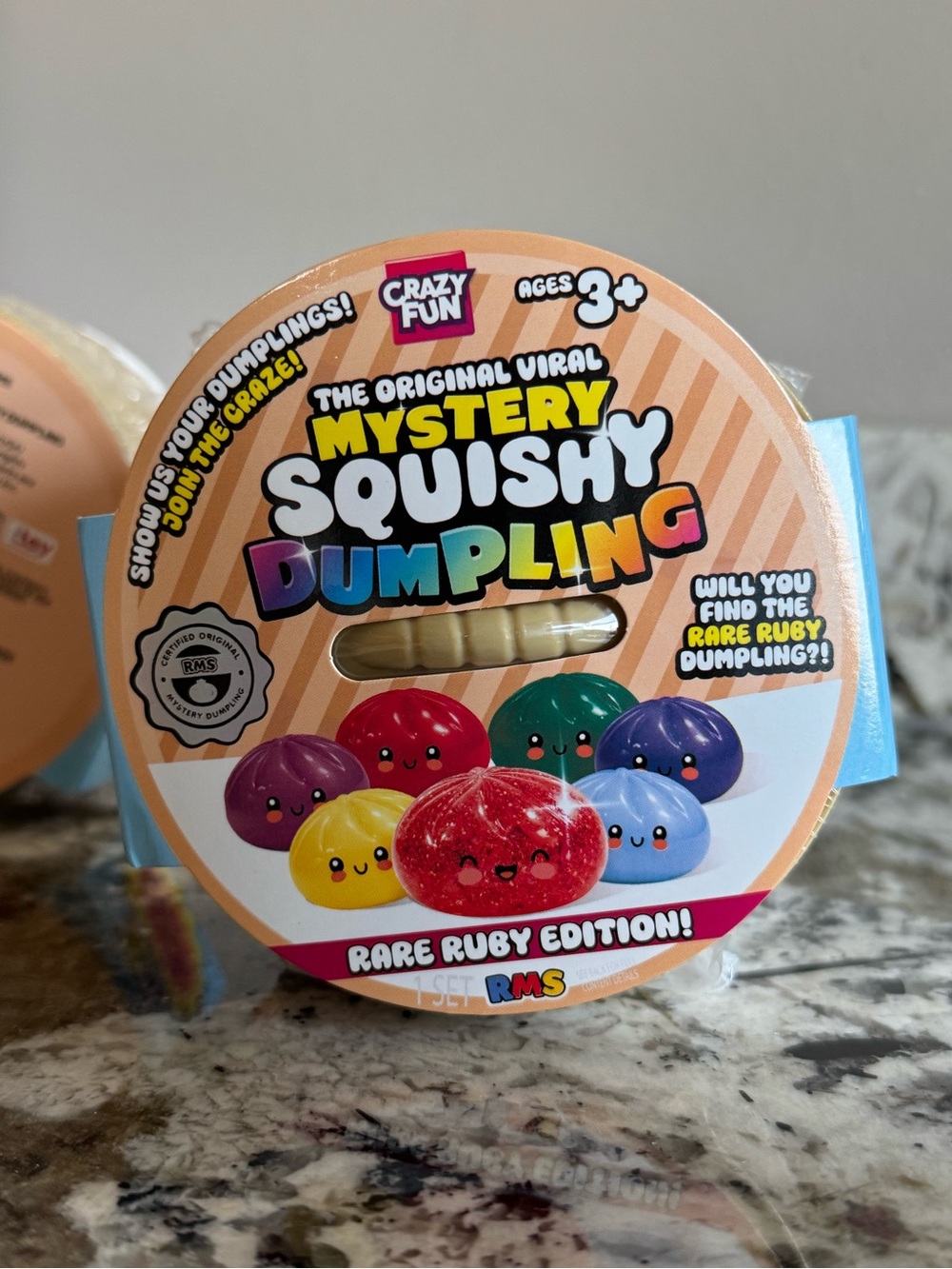 RMS CRAZY FUN Mystery Squishy Dumpling - Rare Ruby Edition (Red)